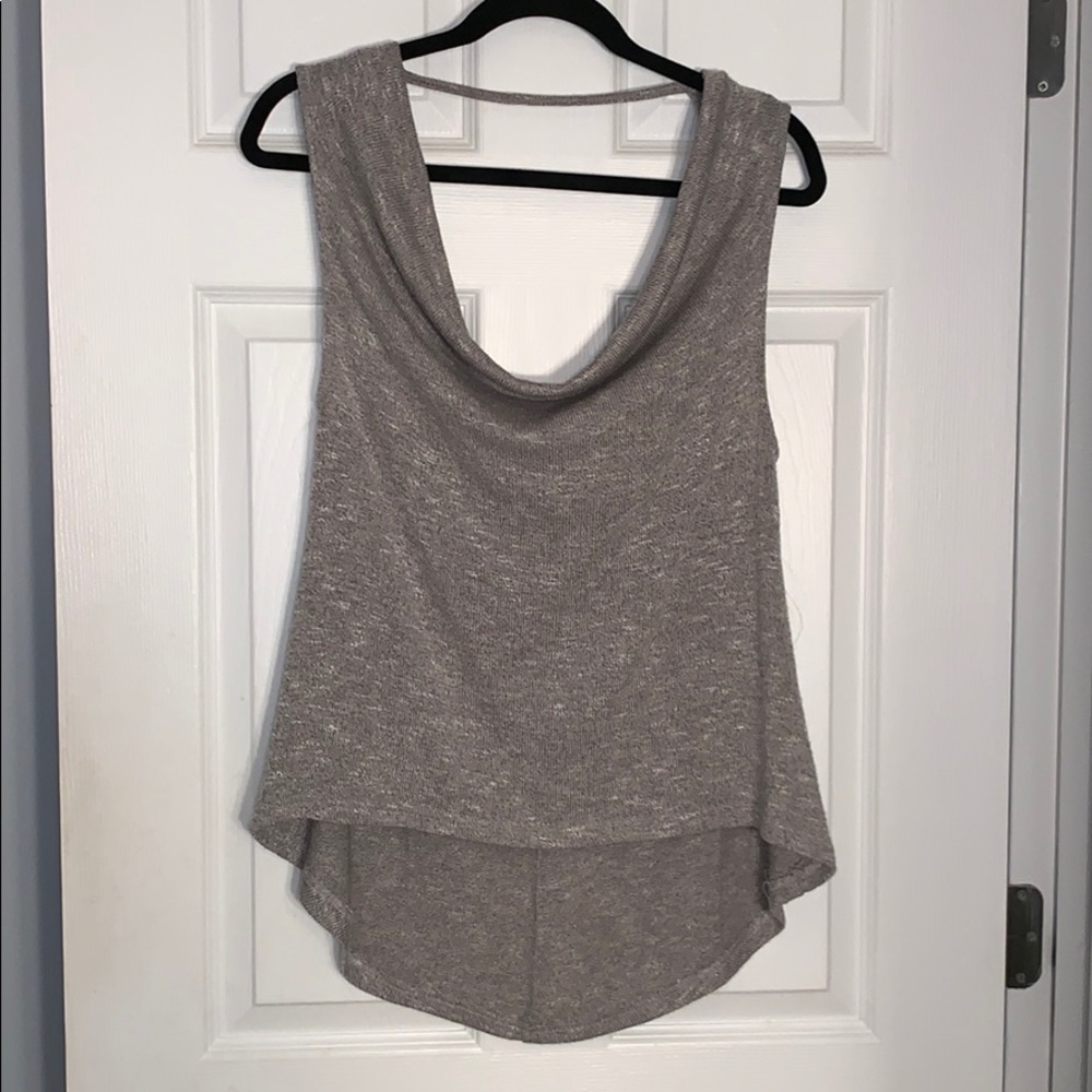 Sleeveless tank with draped neck line!